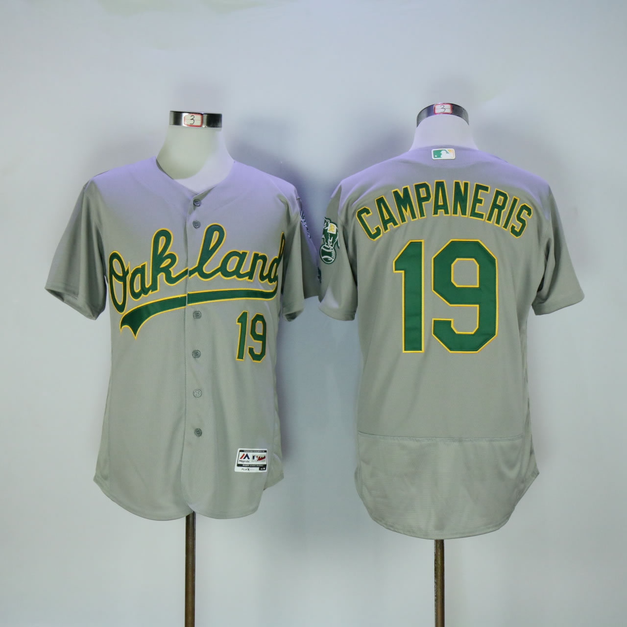 Men Oakland Athletics #19 Campaneris Grey MLB Jerseys